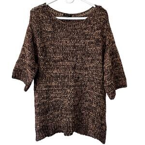 Massimo Dutti Brown and Black Knit Sweater
